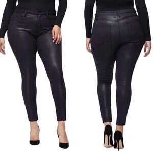 Good American Good Legs Snake Skin Pants Women's Size 18 Skinny Sparkle Animal